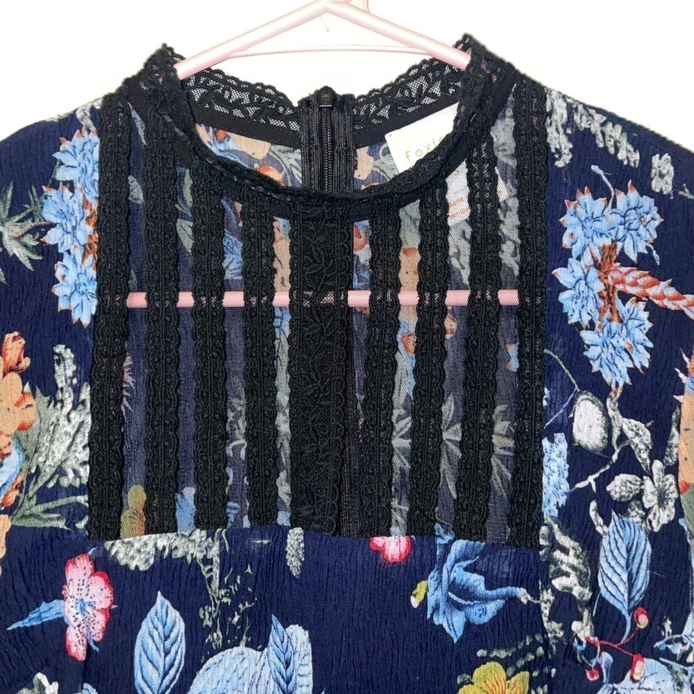 Foxiedox Juniper Floral High Neck Mini Dress Size Small - Picture 10 of 10